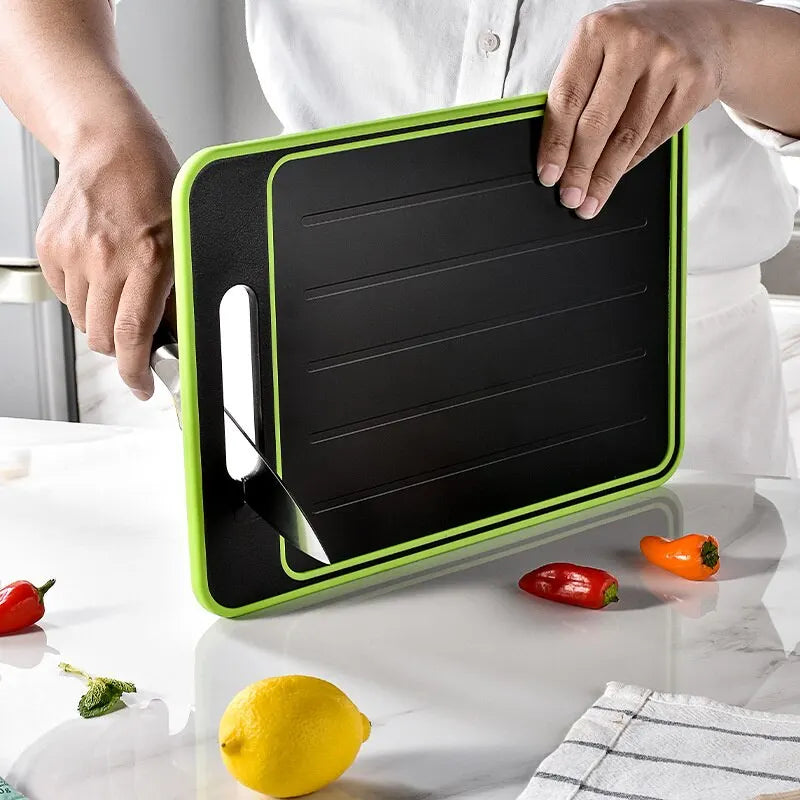 Double Sided Cutting Board with Thawing Function Kitchen Grinding Chopping Multifunctional Sharpener Grinding Cutting Board